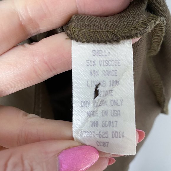 BEBE Vintage Khaki Linen Safari Tunic - Picture 7 of 7